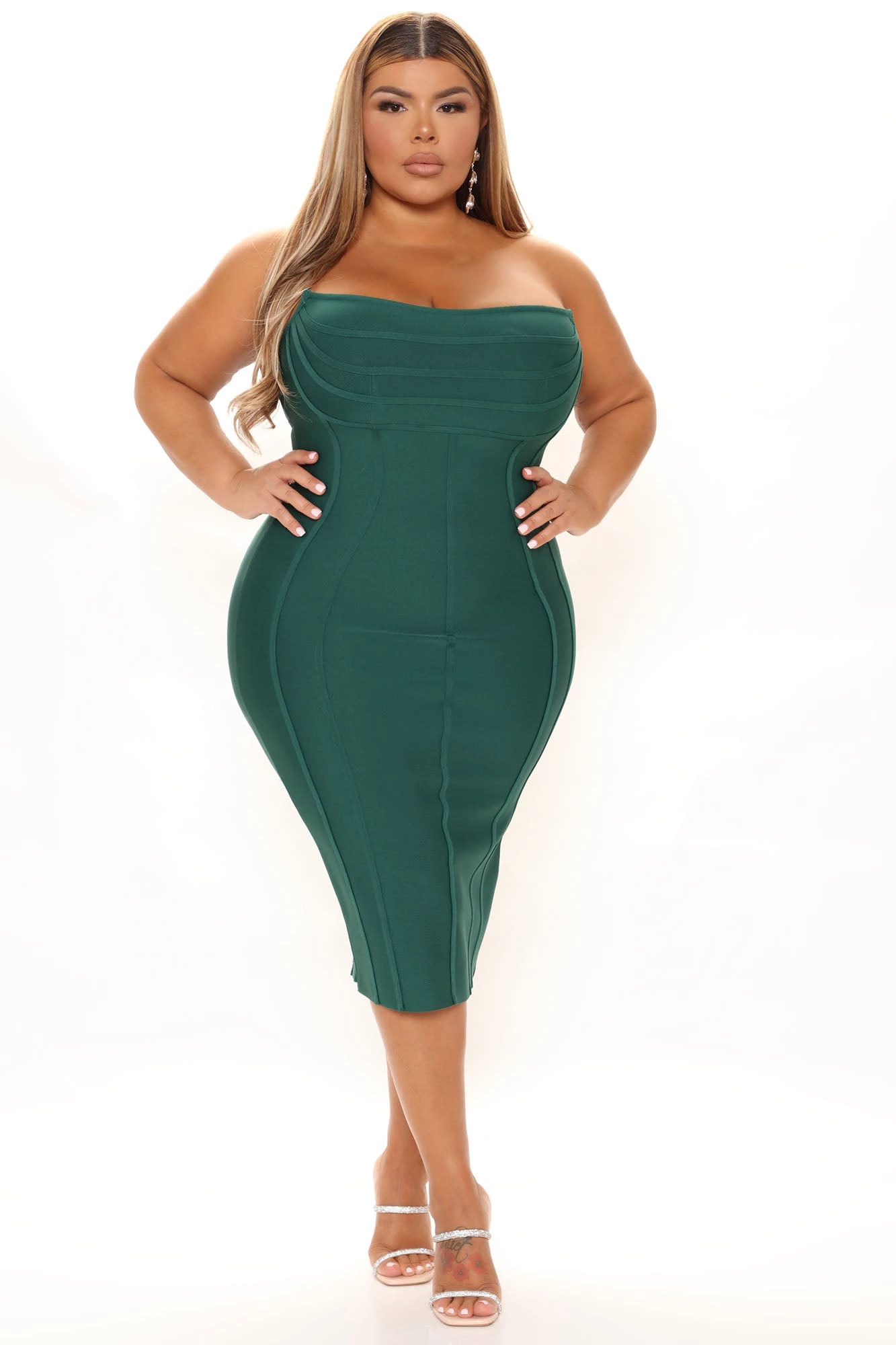 Fashion Nova Carmella Bandage Midi Dress - Emerald 7 Fashion Nova Carmella Bandage Midi Dress - Emerald - Image 5
