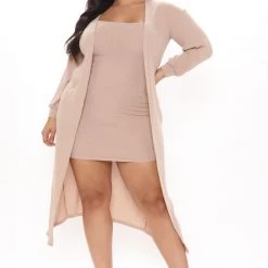 Fashion Nova Wrapped In Warmth Dress Set - Taupe -fashion nova dresses Shop 11 30 20Studio1 JP MJ 10 25 16 16 DJ5470 Taupe PLUS 3733 RA