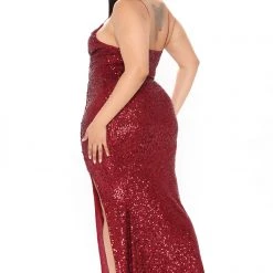 Fashion Nova Highlight Sequin Maxi Dress - Burgundy -fashion nova dresses Shop 12 04 20Studio3 RT JH 13 46 47 57 DR1467 Burgundy 69653 PLUS KL