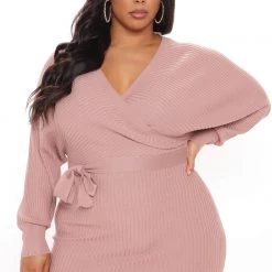 Fashion Nova Just Between Us Sweater Dress - Mauve -fashion nova dresses Shop 12 07 20Studio3 PA MJ 14 13 55 49 W9025 Mauve 0563 PLUS NT