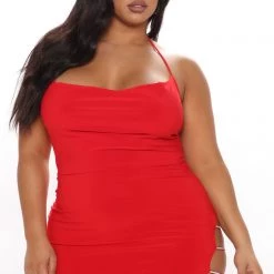 Fashion Nova Kelsey Cowl Neck Mini Dress - Red -fashion nova dresses Shop 12 08 20Studio3 SN MJ 13 08 12 48 ID3544 Red PLUS 0575 NT