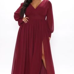 Fashion Nova I'm The One Maxi Dress - Burgundy