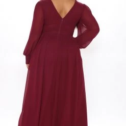 Fashion Nova I'm The One Maxi Dress - Burgundy -fashion nova dresses Shop 12 08 20Studio3 SN MJ 13 26 35 54 MM2224P Burgundy PLUS 0630 JK