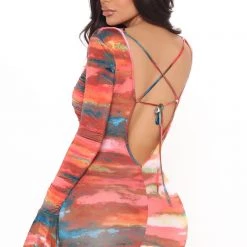 Fashion Nova A Splash Of Color Ruched Mini Dress - Orange/combo -fashion nova dresses Shop 12 09 20Studio2 DM SD 11 24 43 14 D51533 Orange 12504 KL