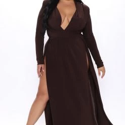 Fashion Nova Spree Dress - Brown -fashion nova dresses Shop 12 14 20Studio3 SN SA 12 05 04 25 5854 Brown PLUS 0591 WG