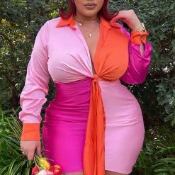 Fashion Nova Beauty Secrets Satin Mini Dress - Pink/combo -fashion nova dresses Shop BeautySecretsSatinMiniDress Pinkcombo MER PLUS