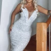 Fashion Nova Bring The Drama Sequin Midi Dress - Silver 1 Fashion Nova Bring The Drama Sequin Midi Dress - Silver -fashion nova dresses Shop BringTheDramaSequinMidiDress Silver MER