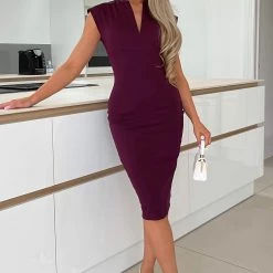 Fashion Nova CEO Moves Midi Dress - Eggplant