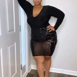 Fashion Nova Call Out My Name Sequin Dress - Black -fashion nova dresses Shop CallOutMyNameSequinDress Black MER PLUS
