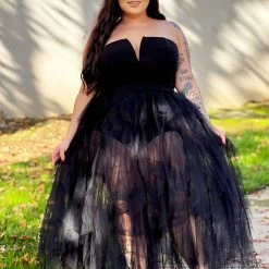 Fashion Nova Caught My Eye Tube Maxi Dress - Black -fashion nova dresses Shop CaughtMyEyeTubeMaxiDress Black MER CURVE