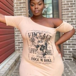 Fashion Nova Damsel In Distressed Graphic Mini Dress - Mocha -fashion nova dresses Shop DamselInDistressedGraphicMiniDress Mocha MER PLUS