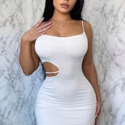 Fashion Nova Danika Double Lined Mini Dress - White