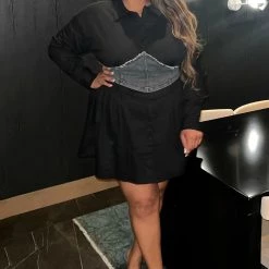 Fashion Nova Demi Corset Shirt Dress - Black 14 Fashion Nova Demi Corset Shirt Dress - Black -fashion nova dresses Shop DemiCorsetShirtDress Black MER PLUS