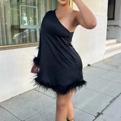 Fashion Nova Dreamy Moment Mini Dress - Black