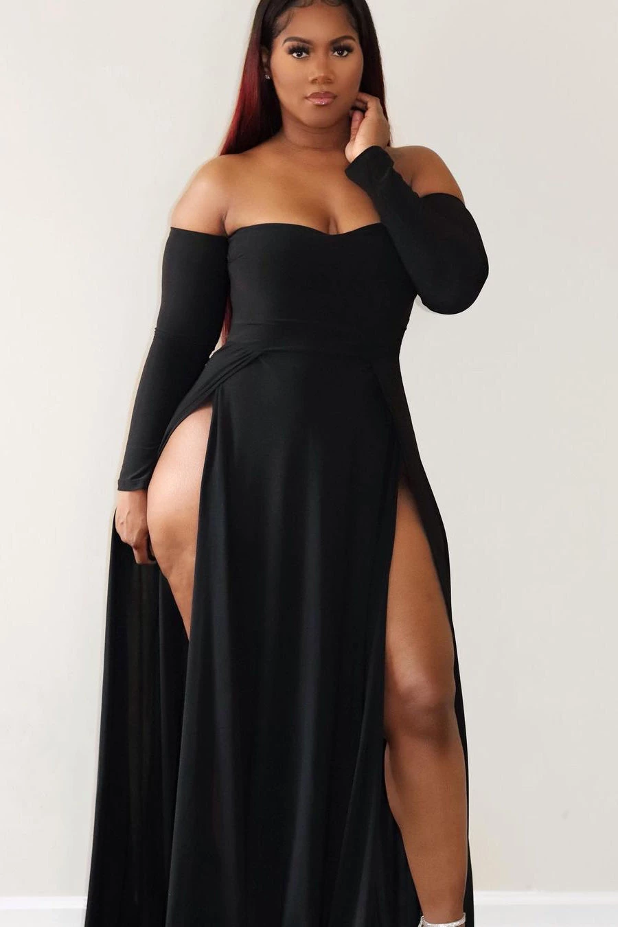 Fashion Nova Elegantly Fab Off Shoulder Maxi Dress - Black 10 Fashion Nova Elegantly Fab Off Shoulder Maxi Dress - Black - Image 8