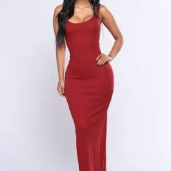 Fashion Nova Mulberry Street Maxi Dress - Burgundy