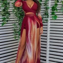 Fashion Nova Girl On Fire Maxi Dress - Burgundy
