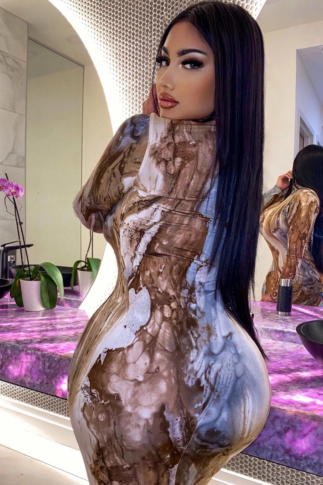 Fashion Nova Greatest Obsession Midi Dress - Brown/combo 7 Fashion Nova Greatest Obsession Midi Dress - Brown/combo - Image 5