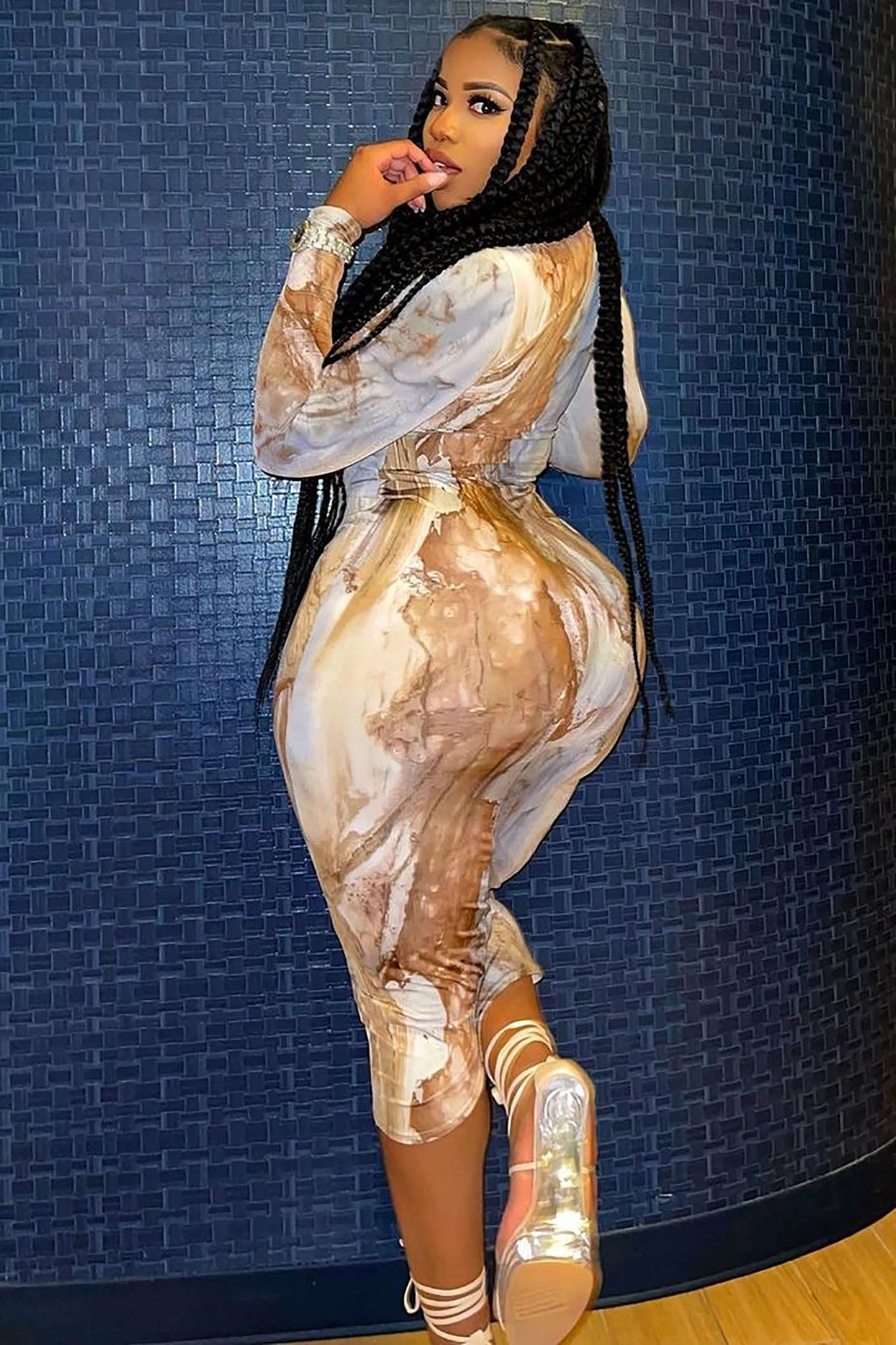 Fashion Nova Greatest Obsession Midi Dress - Brown/combo 12 Fashion Nova Greatest Obsession Midi Dress - Brown/combo - Image 10