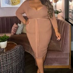 Fashion Nova In The Long Run Midi Dress - Camel -fashion nova dresses Shop InTheLongRunMidiDress Camel MER PLUS