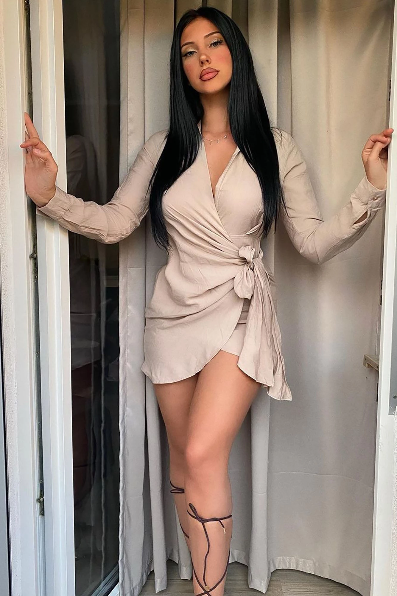 Fashion Nova It's Happy Hour Mini Dress - Beige 4 Fashion Nova It's Happy Hour Mini Dress - Beige - Image 2