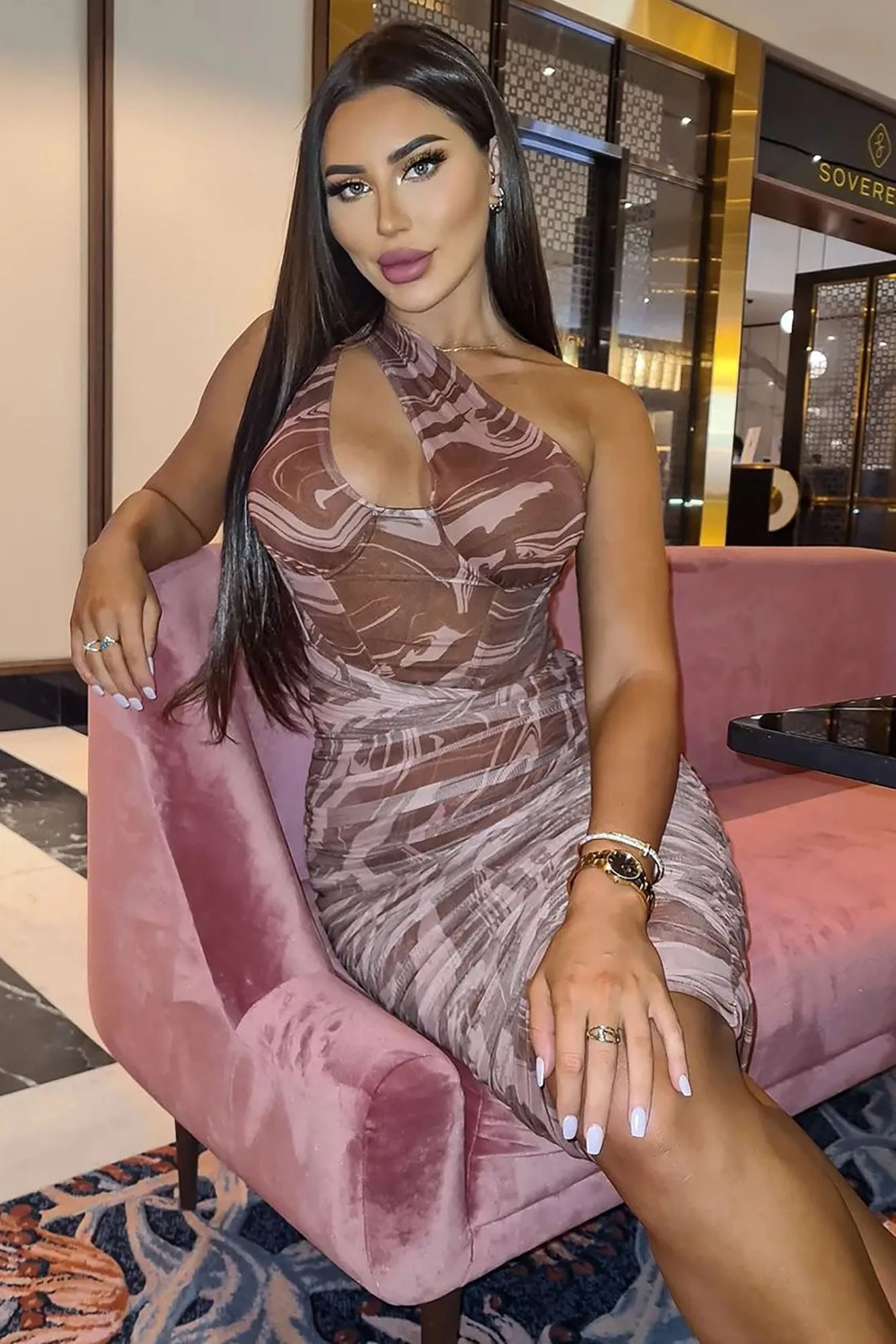 Fashion Nova Italy Ready Mesh Midi Dress - Brown/combo 4 Fashion Nova Italy Ready Mesh Midi Dress - Brown/combo - Image 2