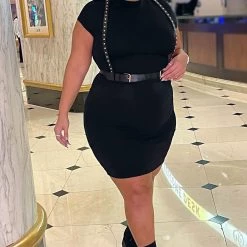 Fashion Nova Jojo Dress - Black -fashion nova dresses Shop JojoDress Black MER PLUS