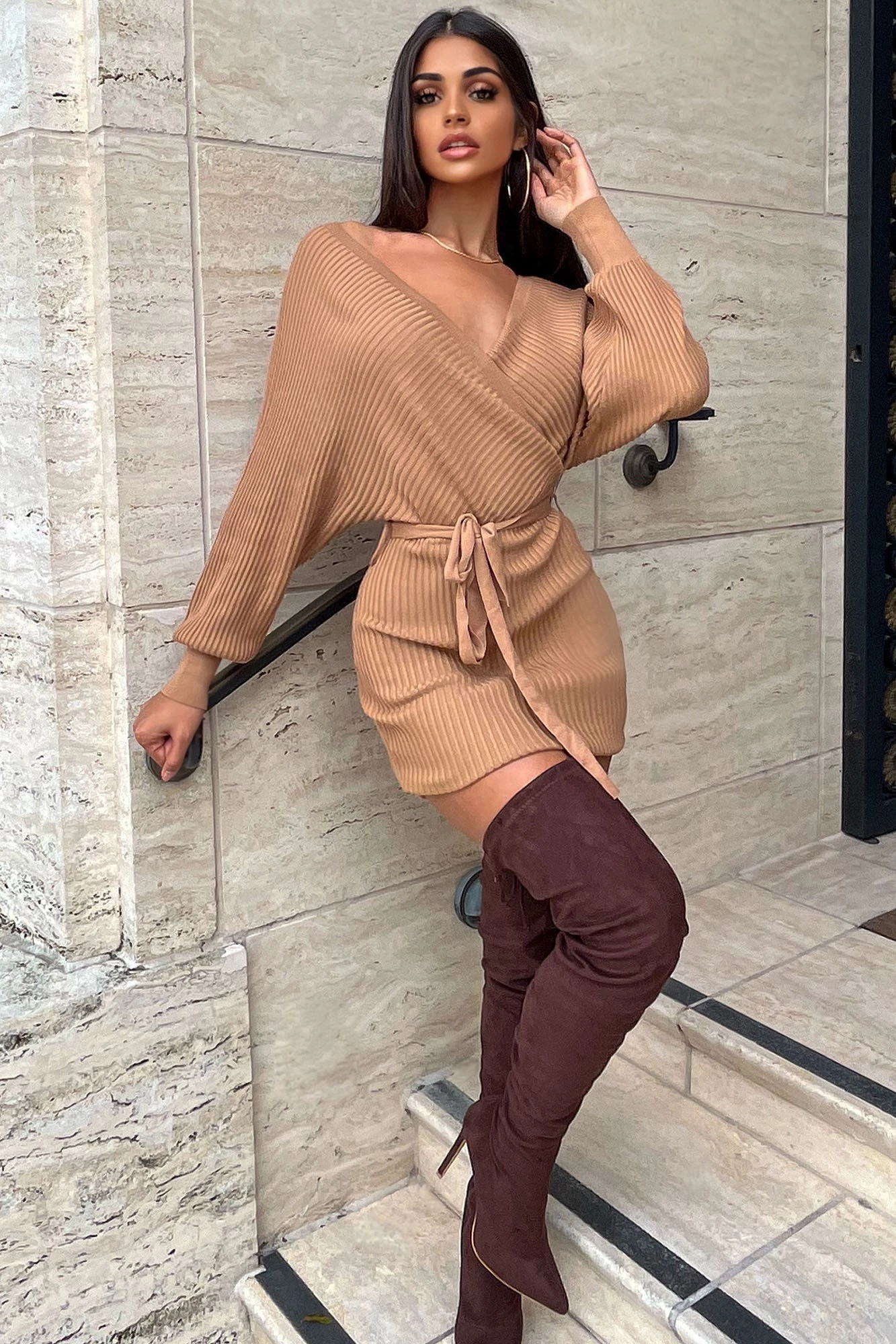 Fashion Nova Just Between Us Sweater Dress - Camel 3 Fashion Nova Just Between Us Sweater Dress - Camel