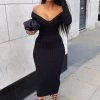 Fashion Nova Kallan Knit Dress - Black -fashion nova dresses Shop KallanKnitDress Black MER