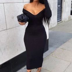 Fashion Nova Kallan Knit Dress - Black