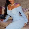 Fashion Nova Kallan Knit Dress - Blue -fashion nova dresses Shop KallanKnitDress Blue MER 3