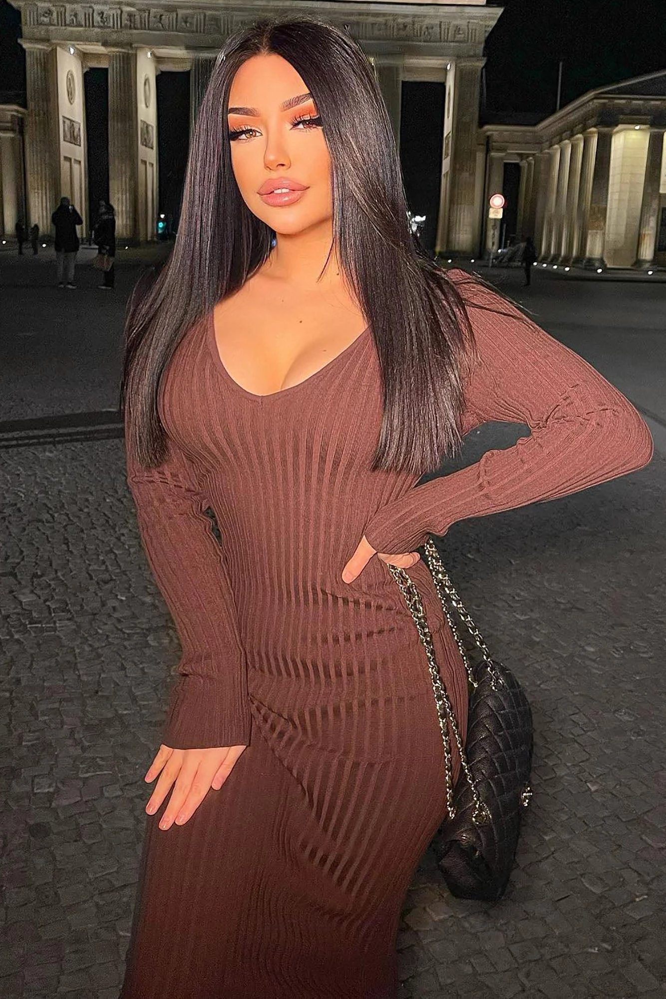 Fashion Nova Kallan Knit Dress - Brown 5 Fashion Nova Kallan Knit Dress - Brown - Image 3