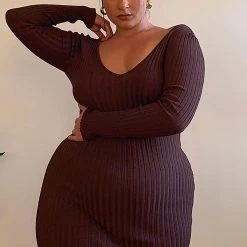 Fashion Nova Kallan Knit Dress - Brown 22 Fashion Nova Kallan Knit Dress - Brown -fashion nova dresses Shop KallanKnitDress Brown MER PLUS