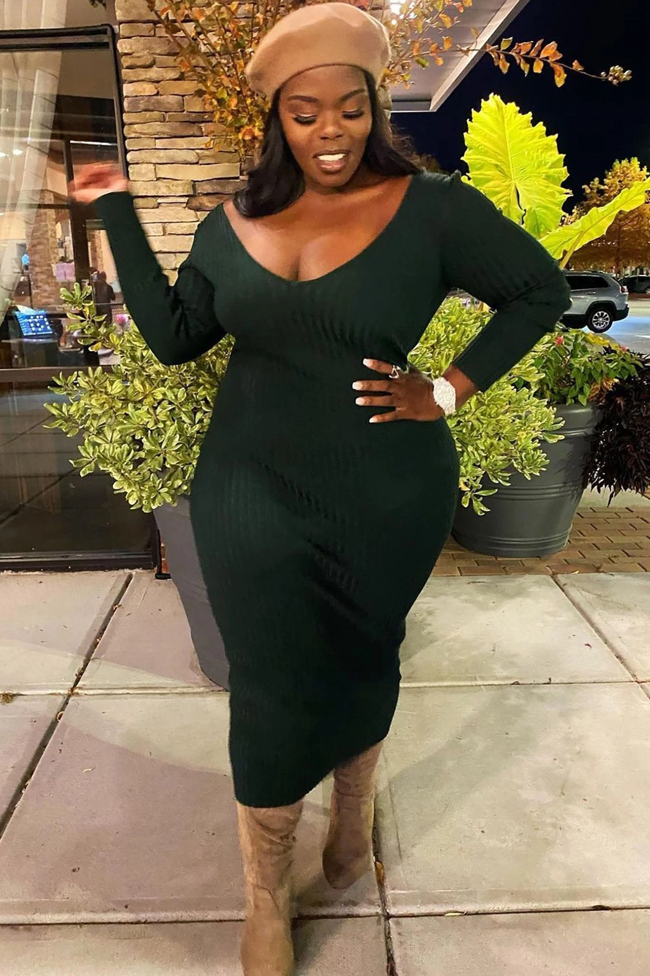 Fashion Nova Kallan Knit Dress - Hunter Green 6 Fashion Nova Kallan Knit Dress - Hunter Green - Image 4