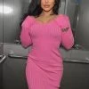 Fashion Nova Kallan Knit Dress - Pink -fashion nova dresses Shop KallanKnitDress Pink MER 2