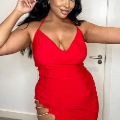 Fashion Nova Kelsey Cowl Neck Mini Dress - Red -fashion nova dresses Shop KelseyCowlNeckMiniDress Red MER PLUS 2