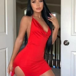 Fashion Nova Kinley Mini Dress - Red -fashion nova dresses Shop KinleyMiniDress Red MER