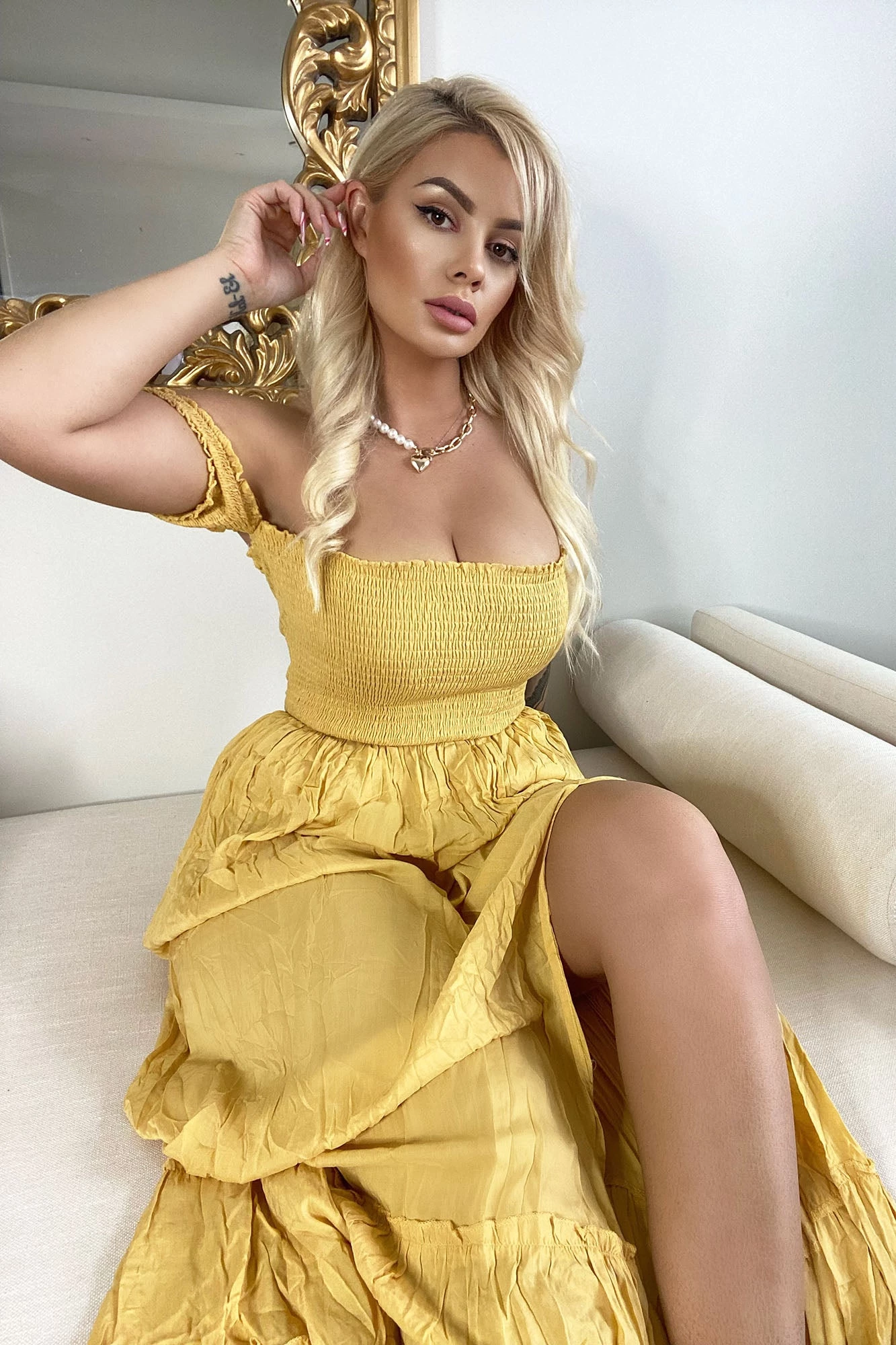 Fashion Nova Laurel Off Shoulder Maxi Dress - Mustard 3 Fashion Nova Laurel Off Shoulder Maxi Dress - Mustard