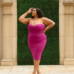 Fashion Nova Little Goddess Midi Dress - Magenta -fashion nova dresses Shop LittleGoddessMidiDress Magenta MER CURVE