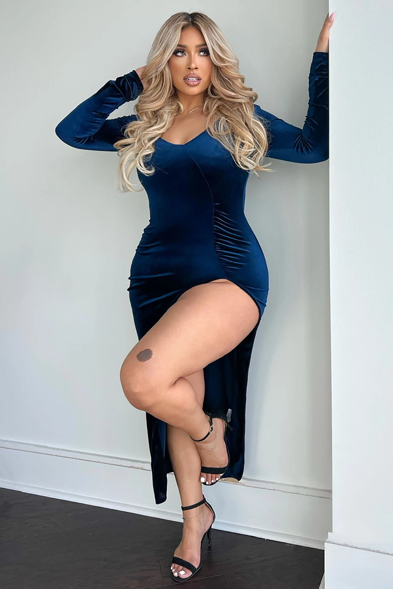 Fashion Nova Love Sex Magic Velvet Dress - Navy 7 Fashion Nova Love Sex Magic Velvet Dress - Navy - Image 5
