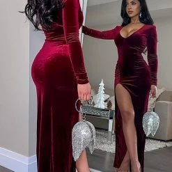 Fashion Nova Love Sex Magic Velvet Dress - Wine -fashion nova dresses Shop LoveSexMagicVelvetDress Wine MER