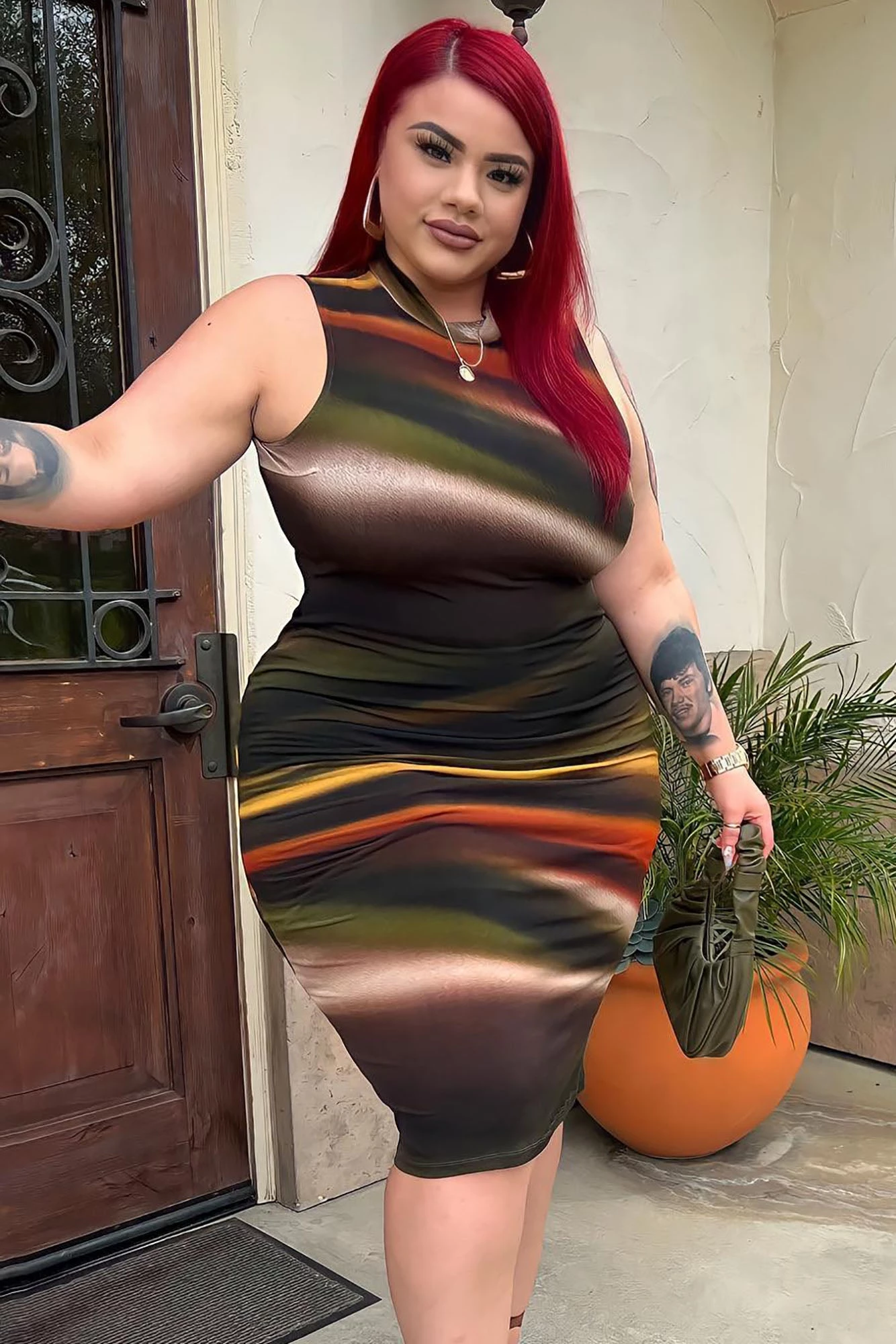 Fashion Nova Made You Look Midi Dress - Green/combo 7 Fashion Nova Made You Look Midi Dress - Green/combo - Image 5