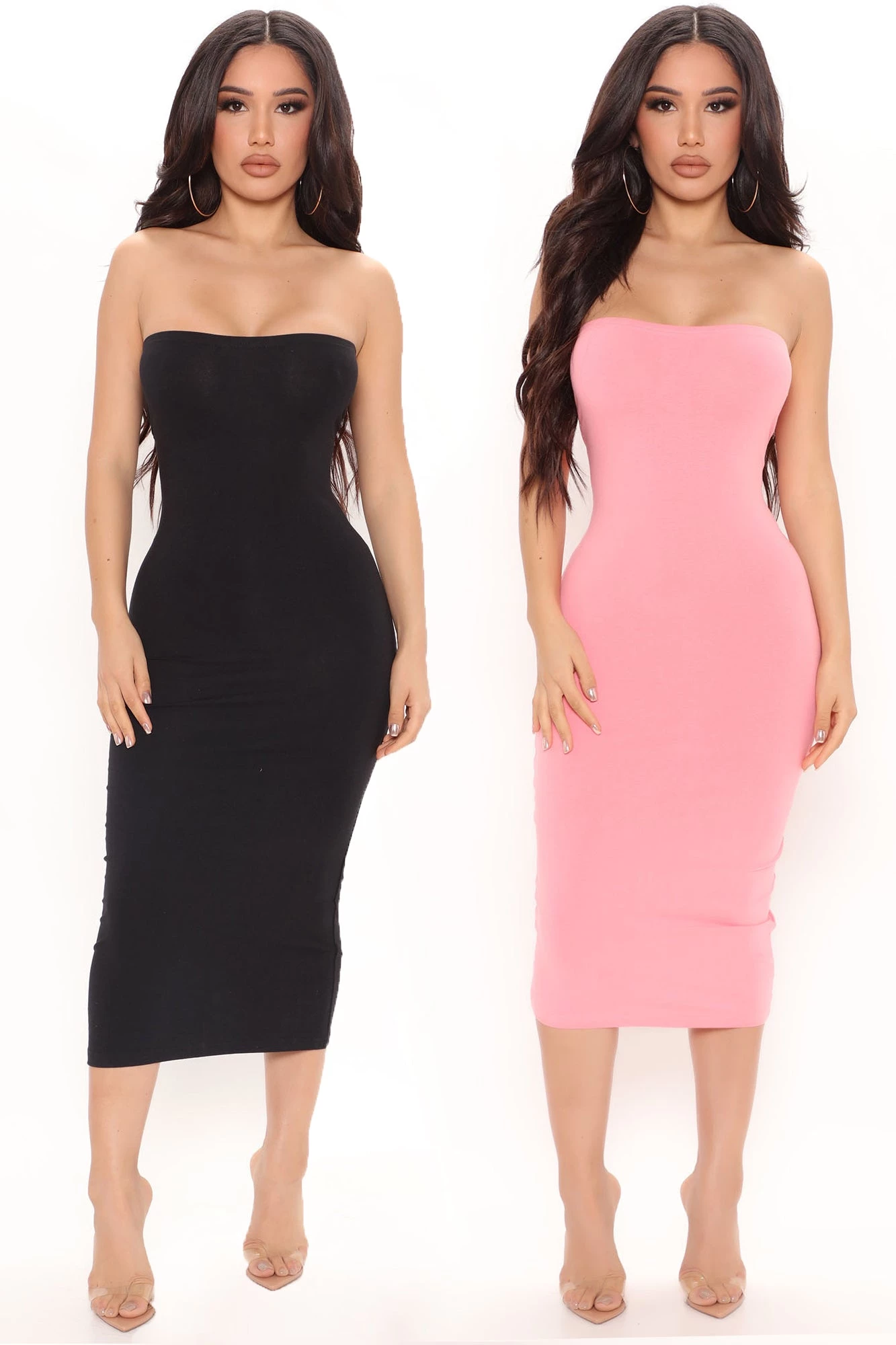 Fashion Nova Mia 2 Pack Midi Dress - Pink/combo 3 Fashion Nova Mia 2 Pack Midi Dress - Pink/combo
