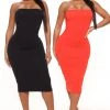 Fashion Nova Mia 2 Pack Midi Dress - Red/combo -fashion nova dresses Shop Mia 2Pack MidiDress Redcombo 1227 WG