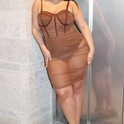 Fashion Nova Mixed Drinks Mixed Feelings Mini Dress - Chocolate -fashion nova dresses Shop MixedDrinksMixedFeelingsMiniDress Chocolate MER PLUS