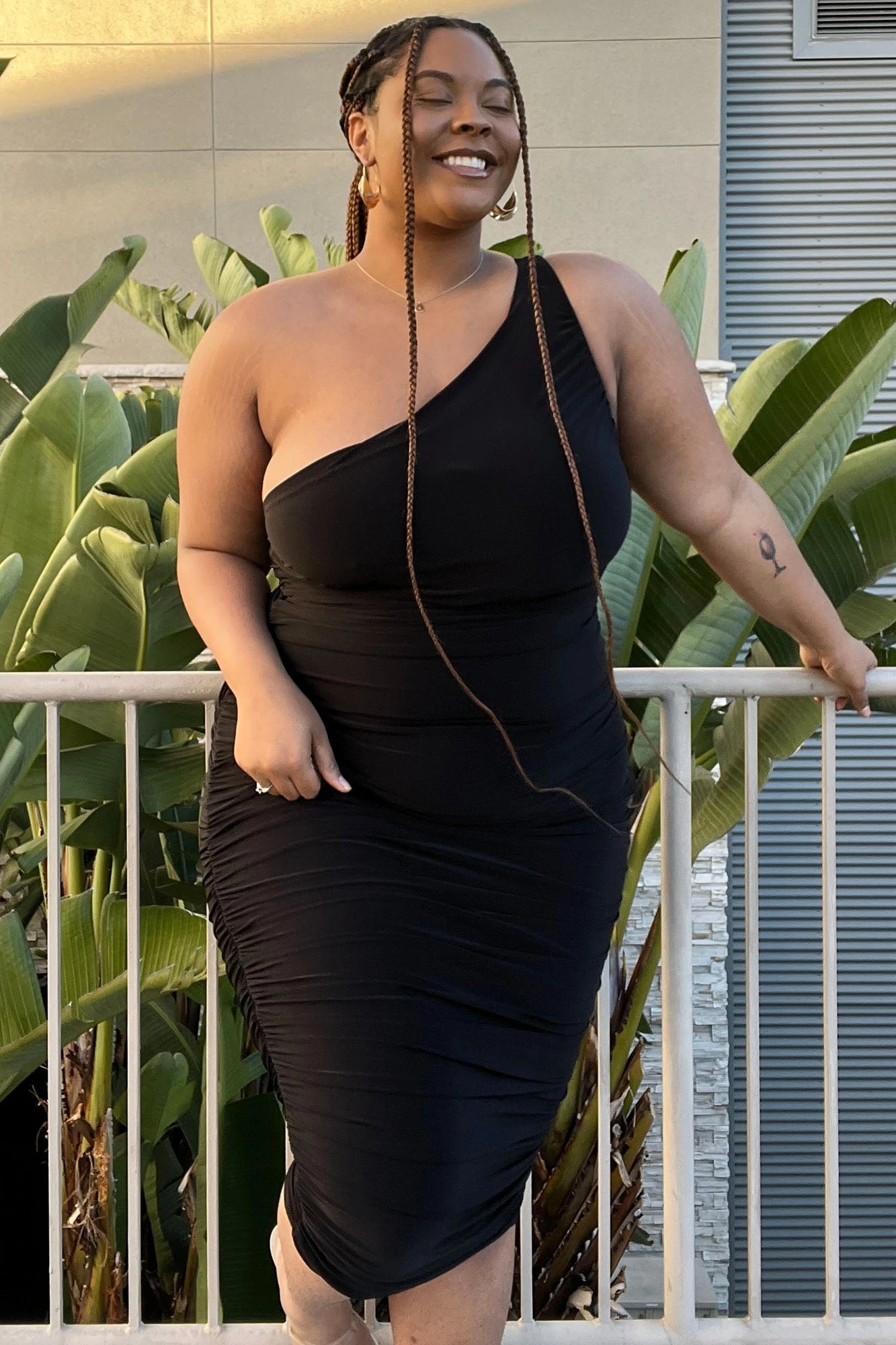 Fashion Nova My Man And Me Ruched Midi Dress - Black 9 Fashion Nova My Man And Me Ruched Midi Dress - Black - Image 7