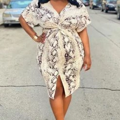 Fashion Nova Not Hiss Girl Snake Print Midi Dress - Brown/combo -fashion nova dresses Shop NotHissGirlSnakePrintMidiDress Browncombo MER PLUS