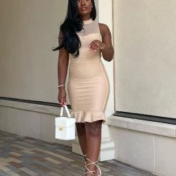 Fashion Nova On A Special Occasion Bandage Midi Dress - Nude -fashion nova dresses Shop OnASpecialOccasionBandageMidiDress Nude MER