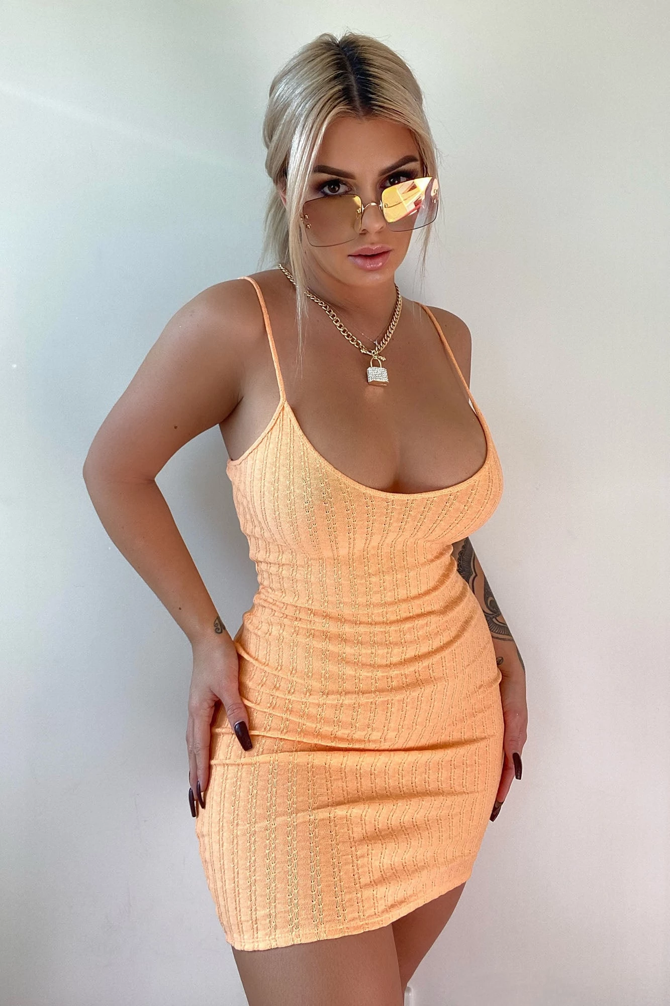 Fashion Nova Point Me Out Mini Dress - Peach 4 Fashion Nova Point Me Out Mini Dress - Peach - Image 2
