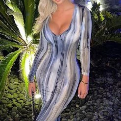 Fashion Nova Portrait Of Our Love Dress - Grey Multi